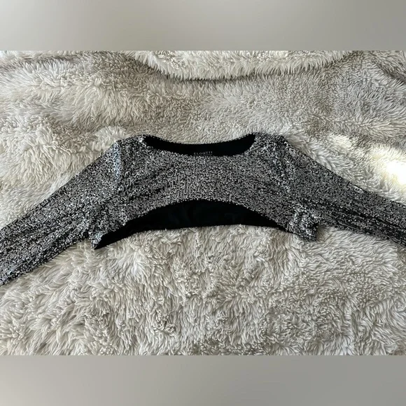 Embellished Sequin Sleeve Shirt - Picture 3 of 3